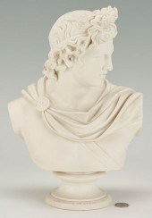 PARIAN BISQUE BUST OF APOLLO B