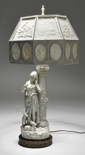 PARIAN FIGURAL LAMP WITH TIN