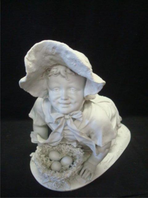Parian Figure of Crawling Baby In