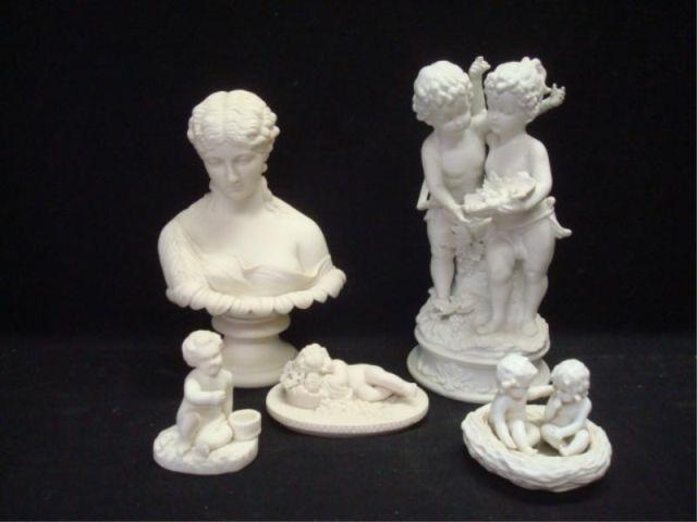 Parian Porcelain. 5 Pieces of
