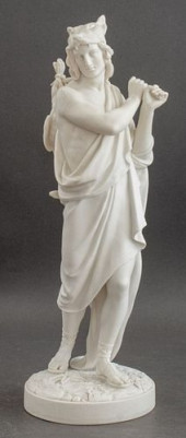PARIAN WARE FIGURE OF A CLASSI