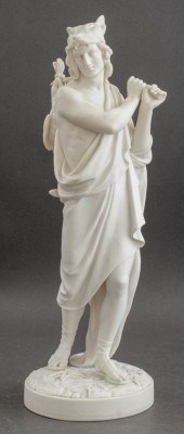 PARIAN WARE FIGURE OF A CLASSI