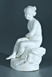 Parian ware figure of seated m
