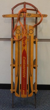PARIS METAL AND OAK SNOW SLEDP