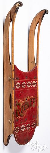 PARIS MFG. CO. PAINTED ROCKER SLED,