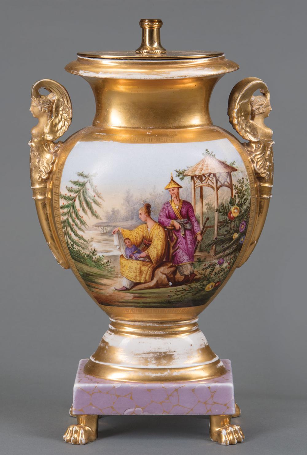 PARIS POLYCHROME AND GILT PORCELAIN