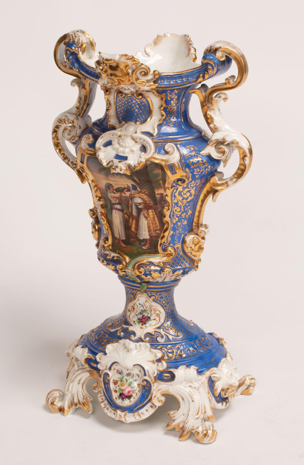 PARIS PORCELAIN FOOTED VASELarge