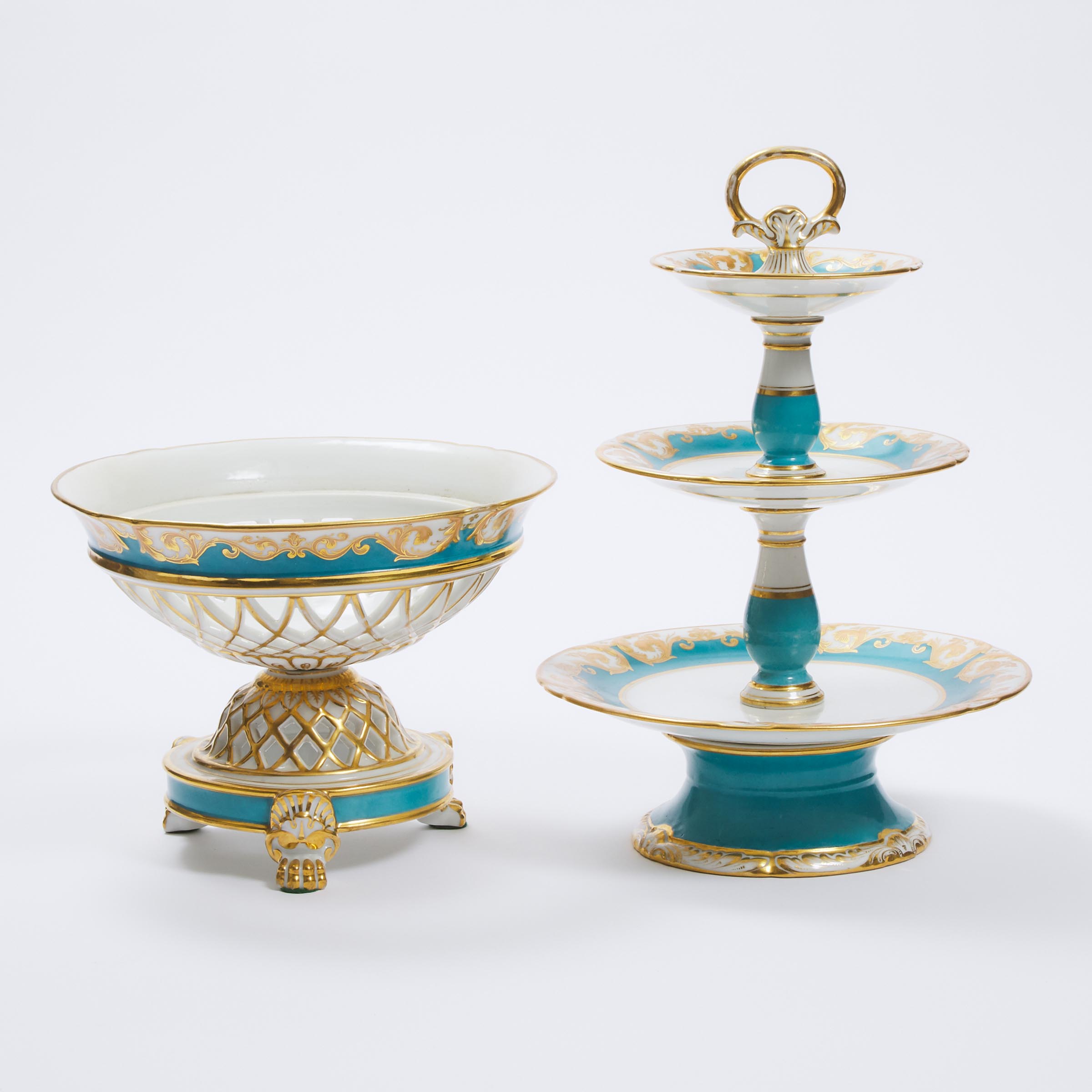 Paris Porcelain Pierced Comport and