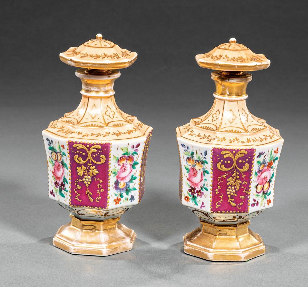 PARIS PORCELAIN SCENT BOTTLESPair