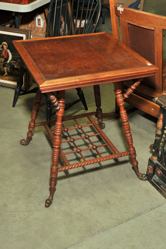 PARLOR TABLE. Mixed woods having