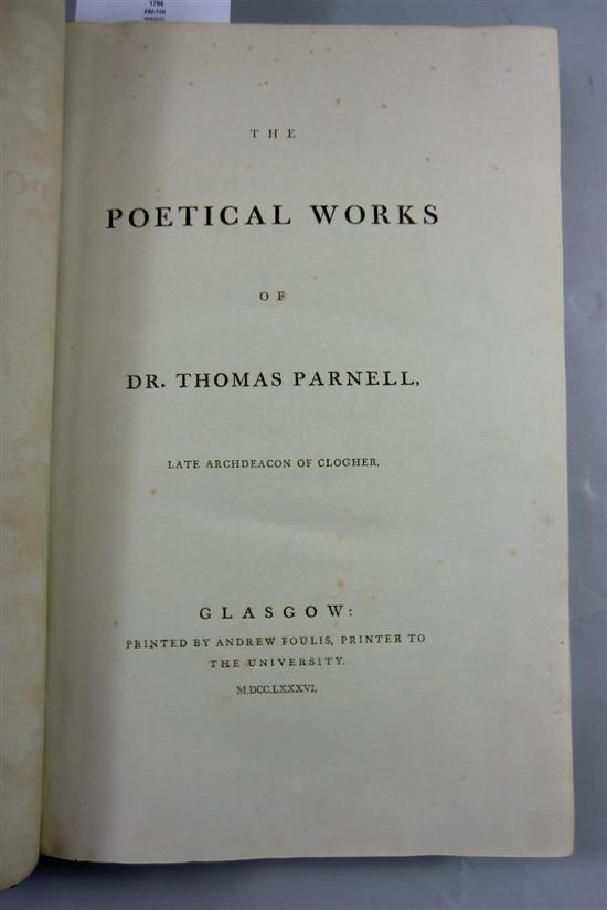 PARNELL (T) THE POETICAL WORKS OF