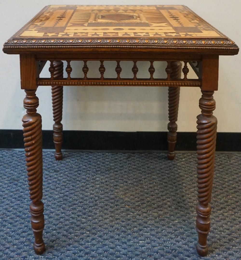 PARQUETRY MIXED WOOD AND TURNED OAK