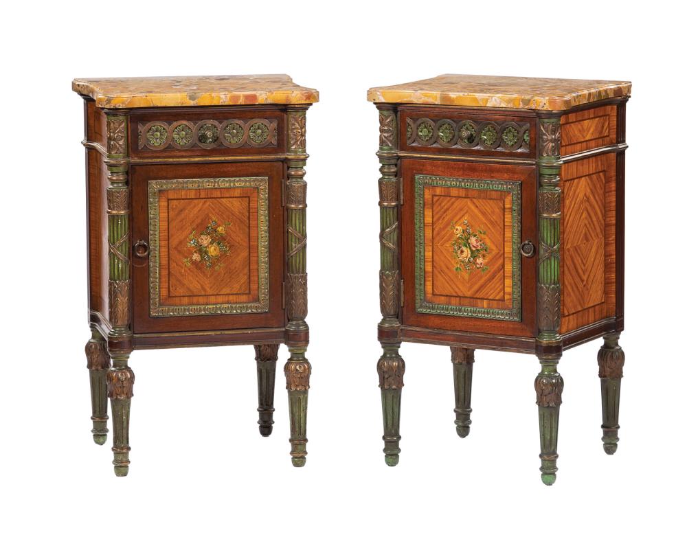 PARQUETRY, PAINTED, PARCEL GILT