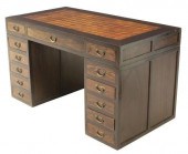 PARQUETRY PANELED KNEEHOLE WRI