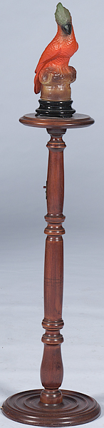 Parrot Lamp on Wood Base 20th