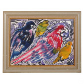 PARROTS WATERCOLOR PAINTING MA