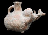 PARTHIAN POTTERY TWO-HEADED BU