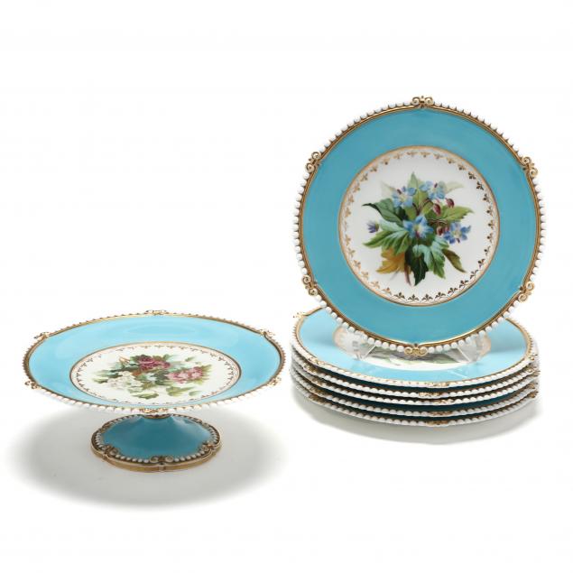 PARTIAL ANTIQUE DESSERT SERVICE FOR