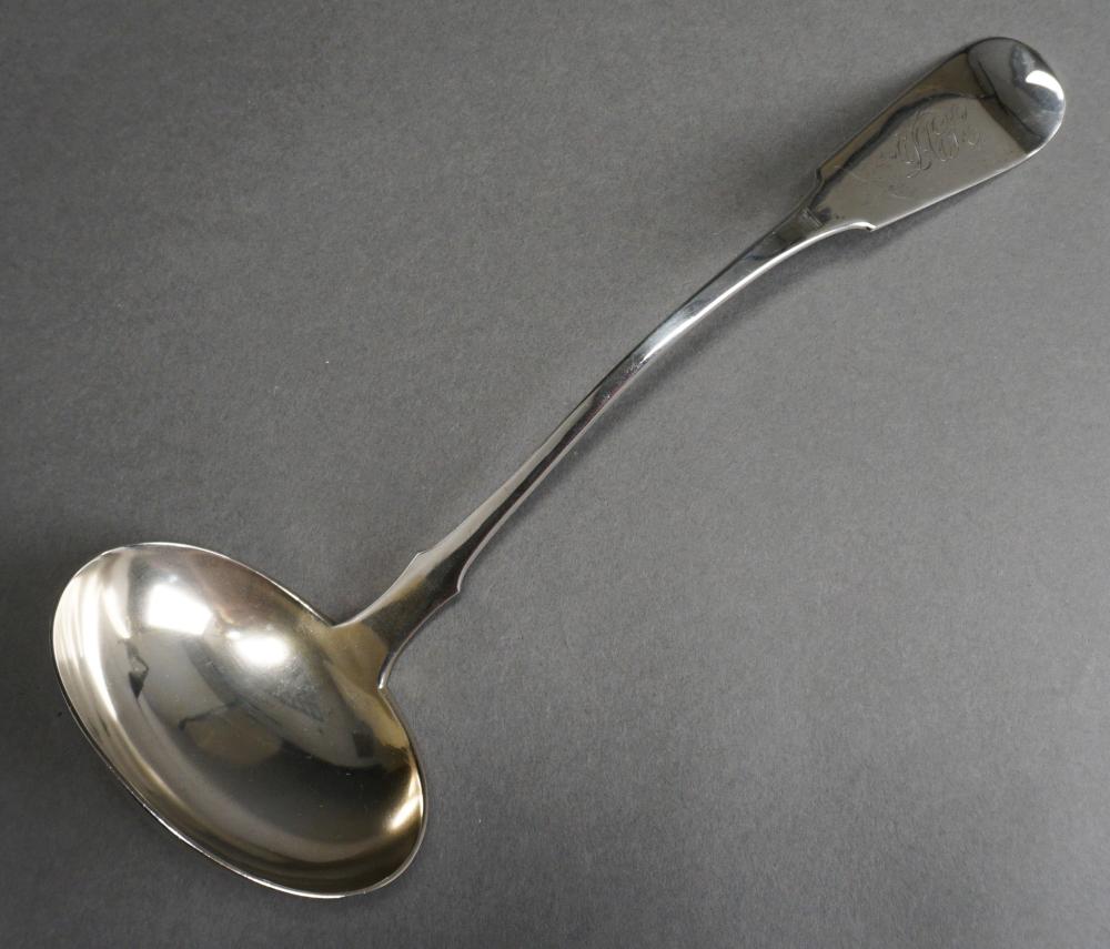 PARTIAL GILT COIN SILVER LADLE BY