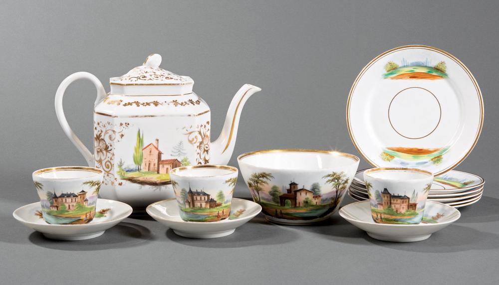 PARTIAL PARIS PORCELAIN TEA