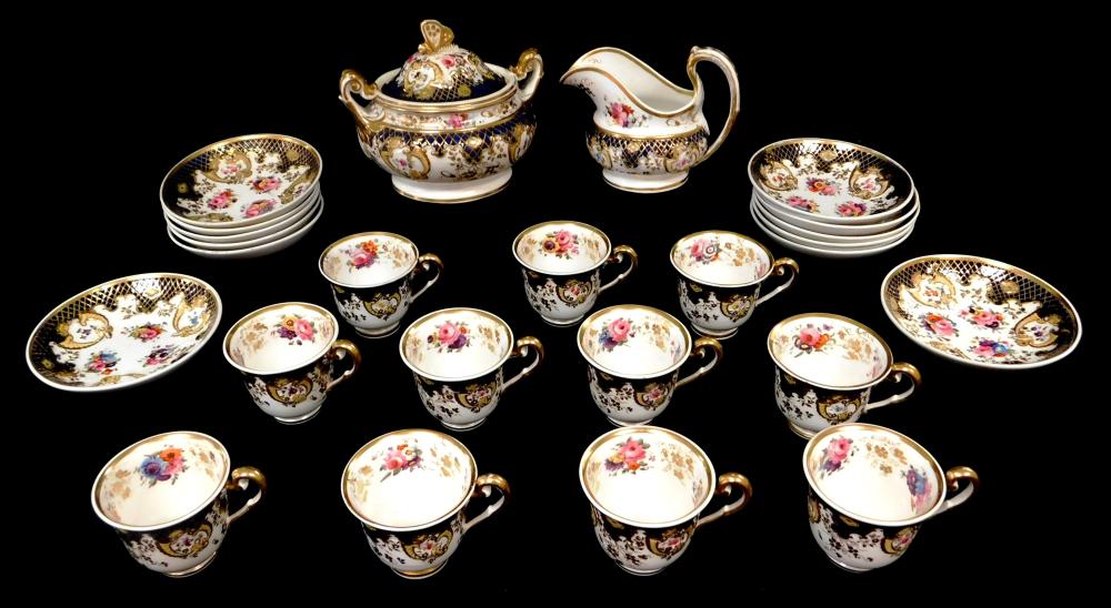 PARTIAL PORCELAIN TEA SET, ENGLISH,