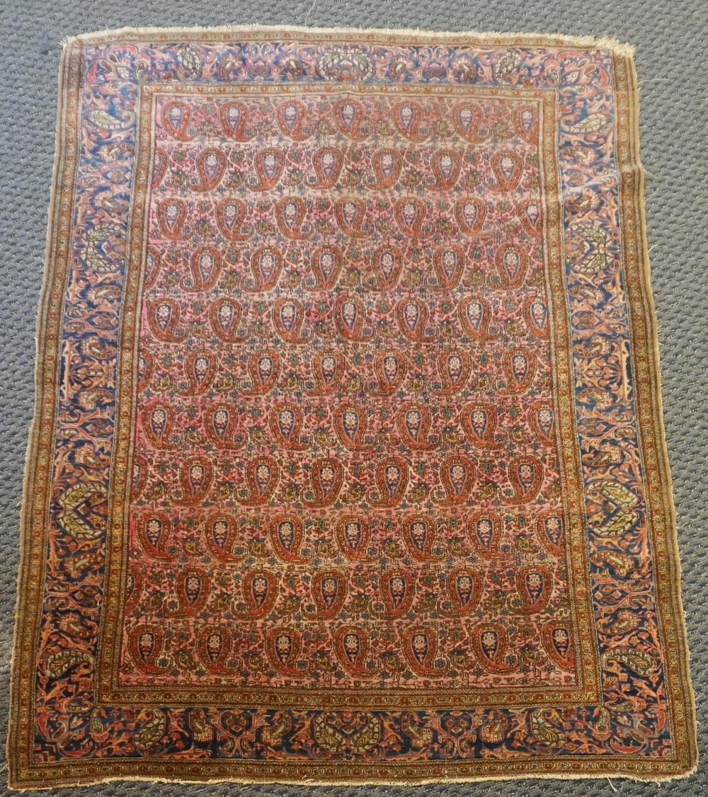 PARTIAL SILK SAROUK BOTEH RUG, 6 FT