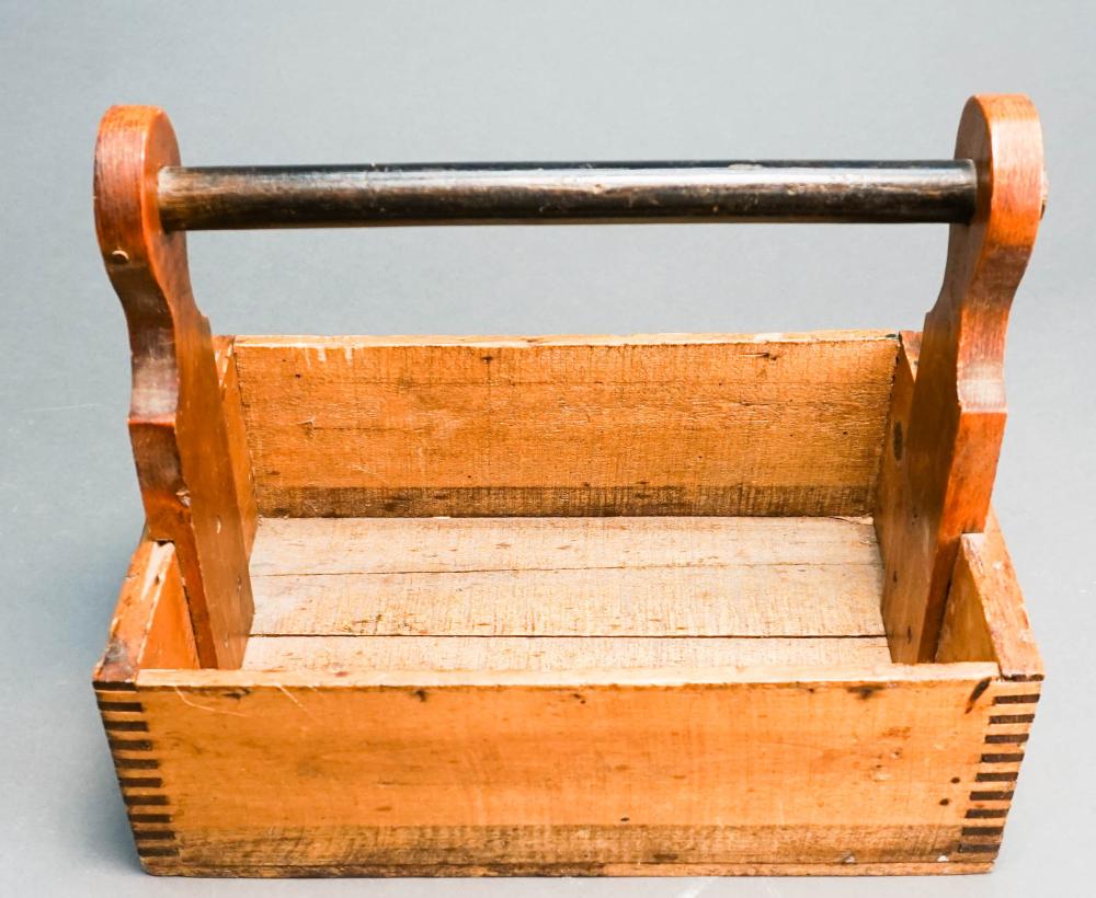 PARTIALLY EBONIZED MAPLE HAND CRATE