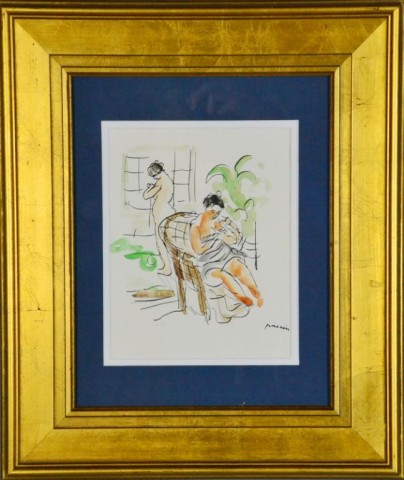 Pascin Ink And Watercolor ''Two
