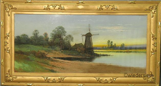Pastel drawing of a windmill at