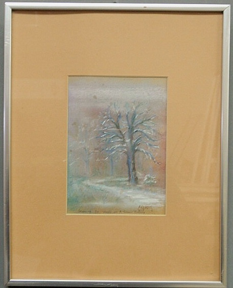 Pastel forest scene titled