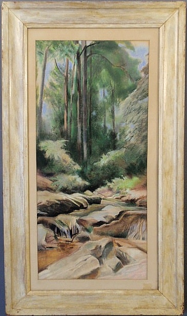 Pastel landscape drawing titled