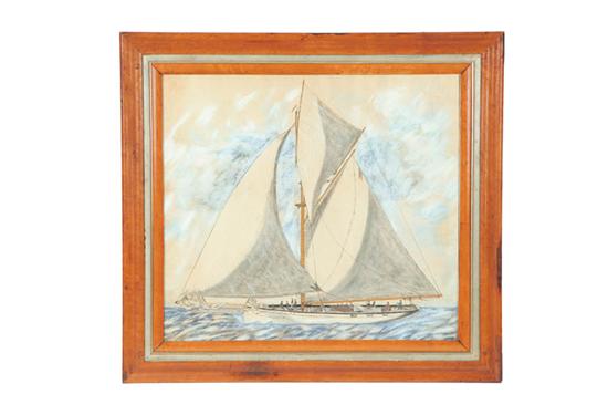 PASTEL OF A SAILING SHIP (AMERICAN
