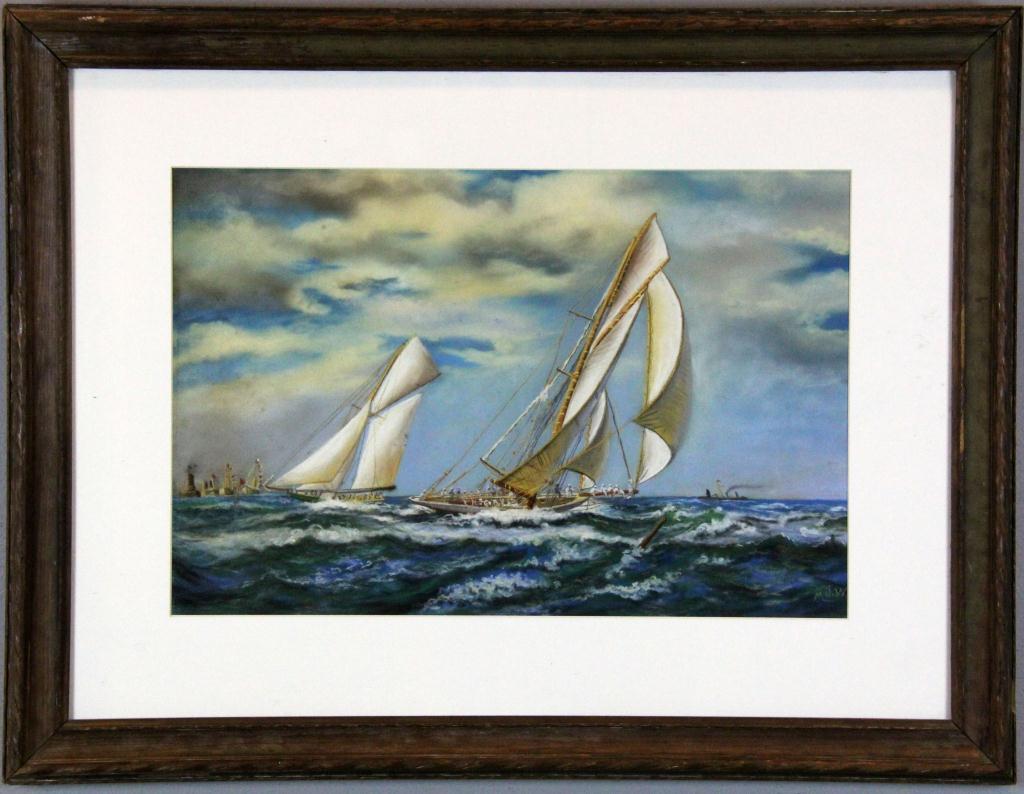 Pastel Of A Schooner