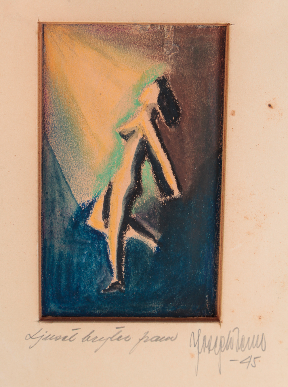 PASTEL OF NUDE WOMAN. Possibly