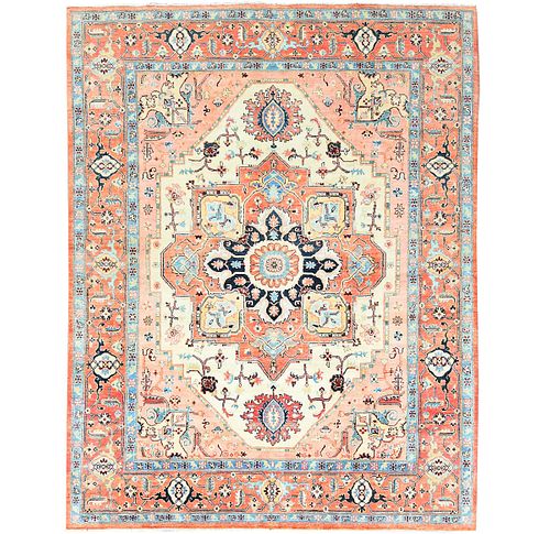PASTEL ORANGE HAND KNOTTED WOOL
