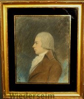 Pastel portrait of a seated ge