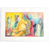 PASTEL SKETCH, ARTIST SIGNED B