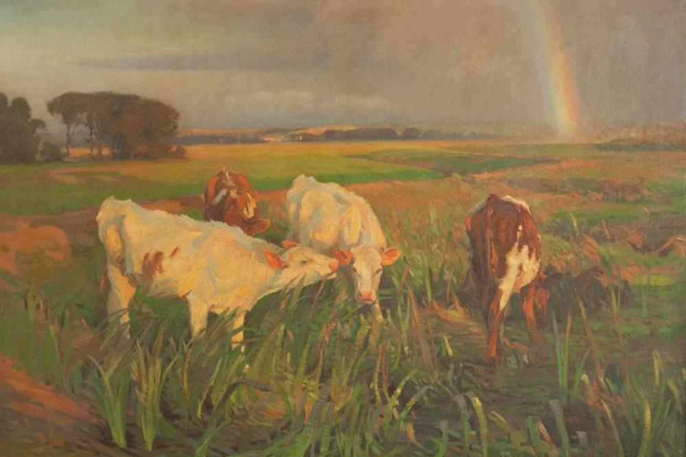 PASTORAL LANDSCAPE OIL ON CANVAS,