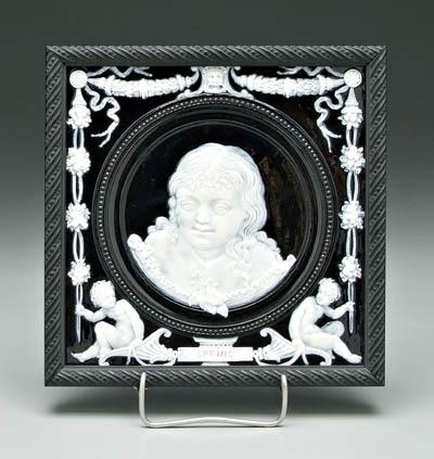 Pate-sur-pate plaque, circular