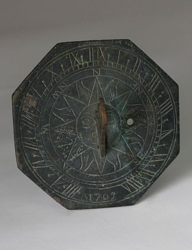 PATINA BRONZE SUNDIAL, CIRCA