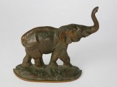 PATINA BRONZE TRUMPETING ELEPH