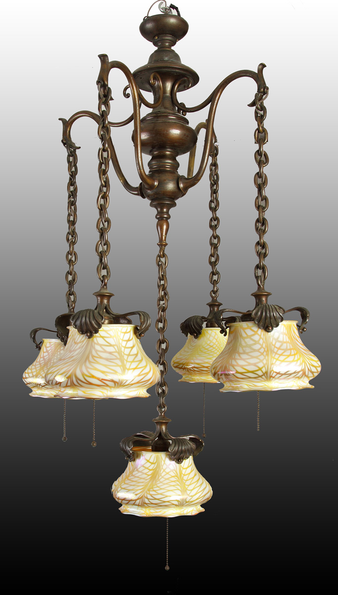 Patinated Brass 5 Light