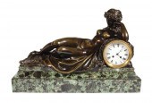 PATINATED BRONZE AND MARBLE FI