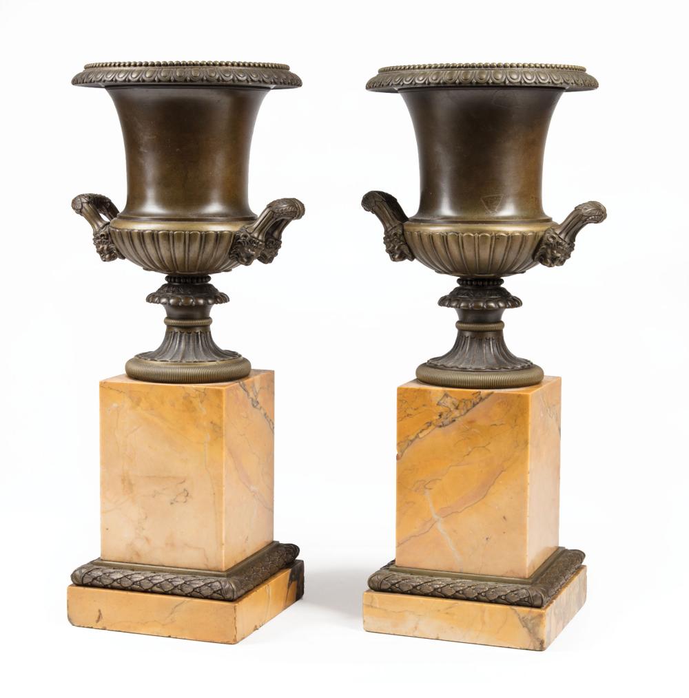 PATINATED BRONZE AND MARBLE