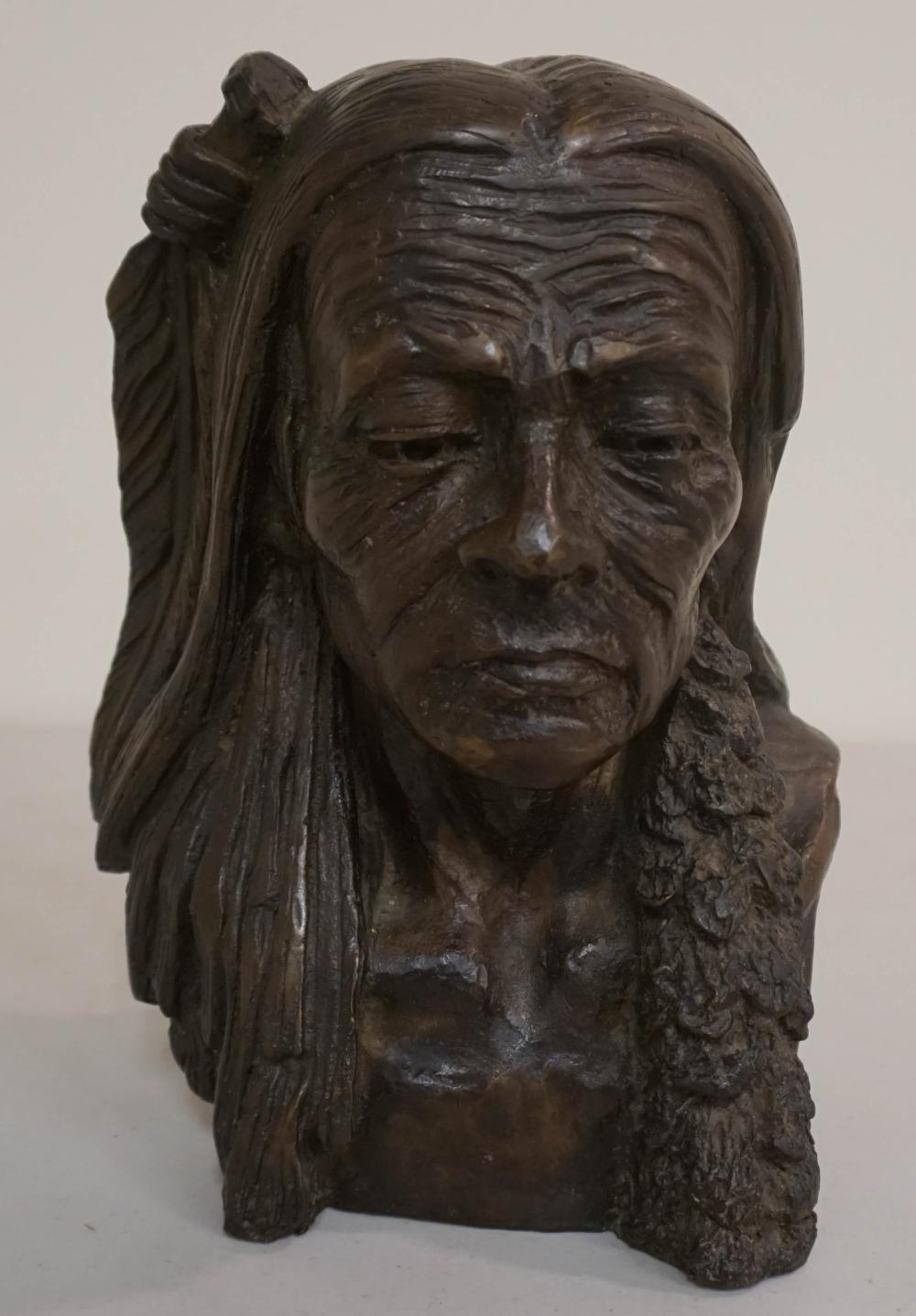 PATINATED BRONZE BUST OF AN