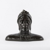 PATINATED BRONZE BUST OF DANTE