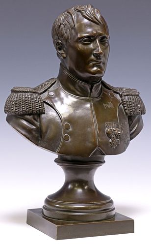 PATINATED BRONZE BUST OF EMPEROR