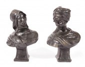 PATINATED BRONZE BUSTS OF ARAB