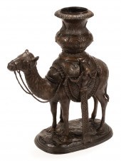 PATINATED BRONZE CAMEL PLANTER