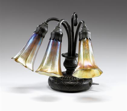 Patinated bronze desk lamp with